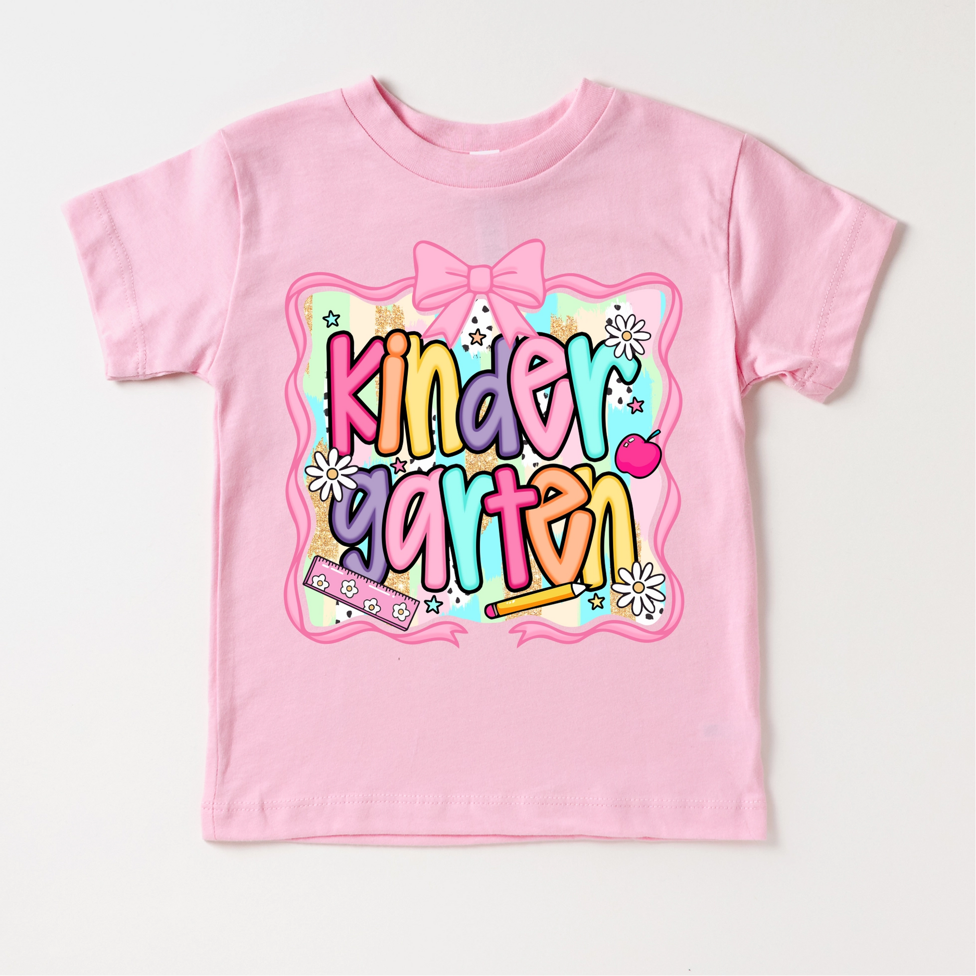 Madi Moosh Girls Kindergarten School Shirt - Back To School Tee