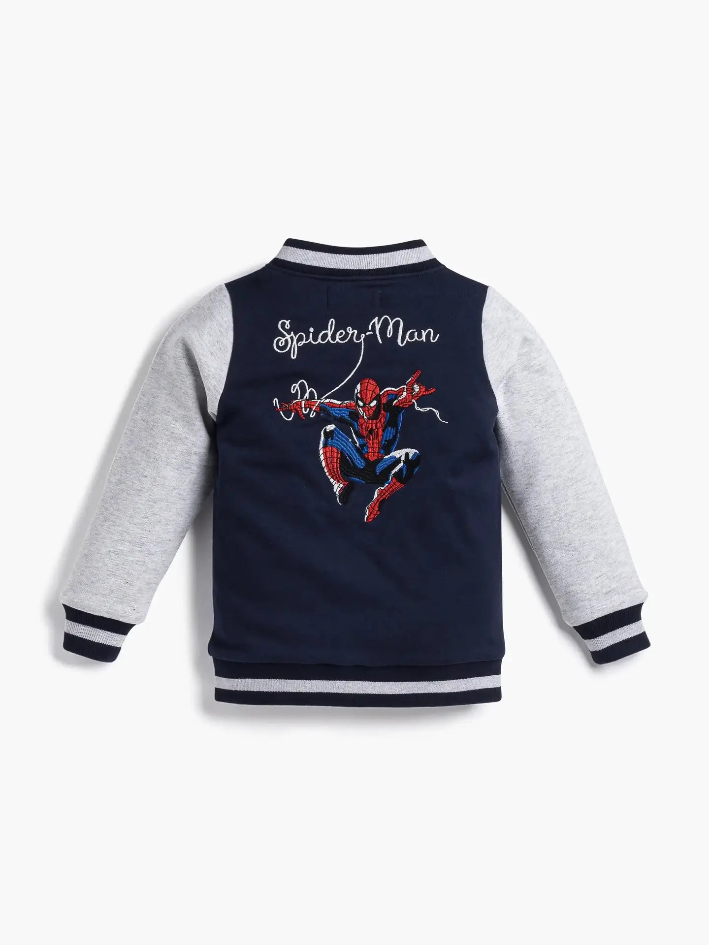 Monica + Andy Zip Bomber Jacket_marvel Spider-Man On Blue