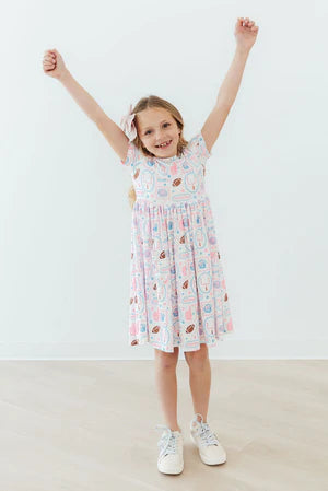 Model Wearing Mila & Rose Game Day Girlie Pocket Twirl Dress