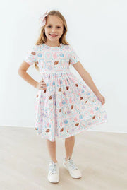 Model Wearing Mila & Rose Game Day Girlie Pocket Twirl Dress