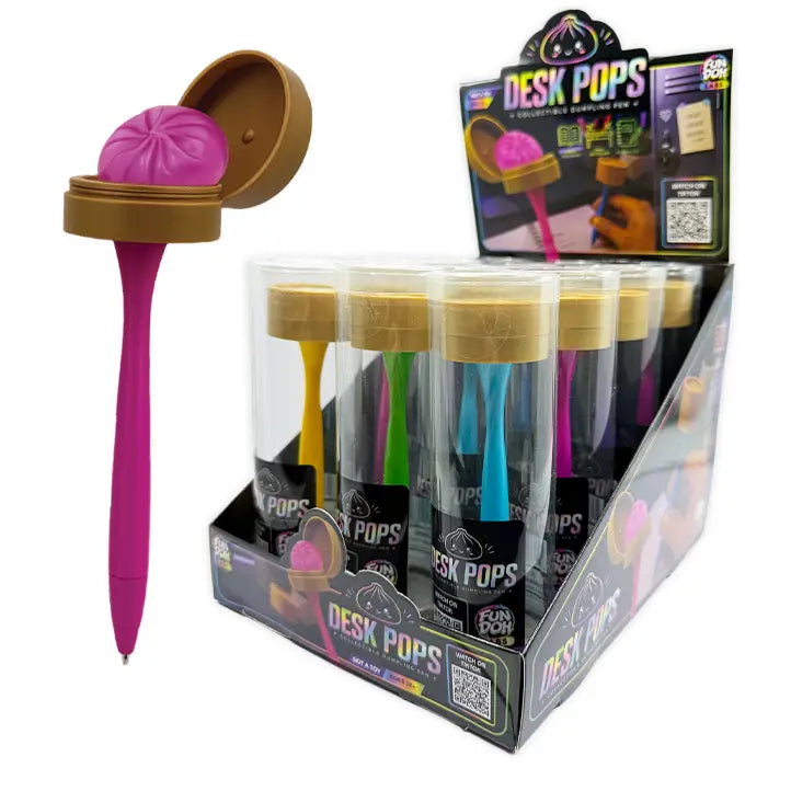 Showcase Fun Doh Squishy Dumpling Pen Desk Pop Variety - 12/Display