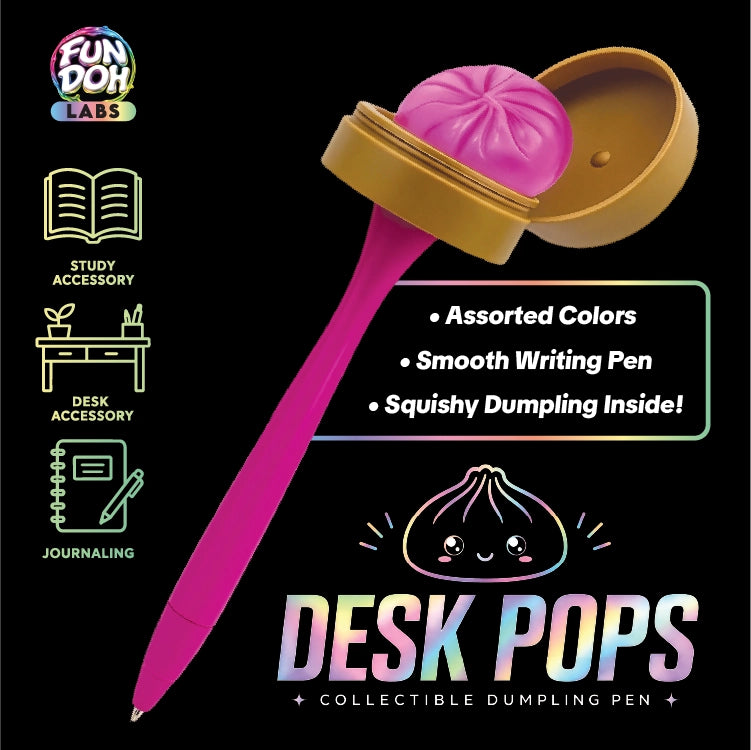 Showcase Fun Doh Squishy Dumpling Pen Desk Pop Variety - 12/Display