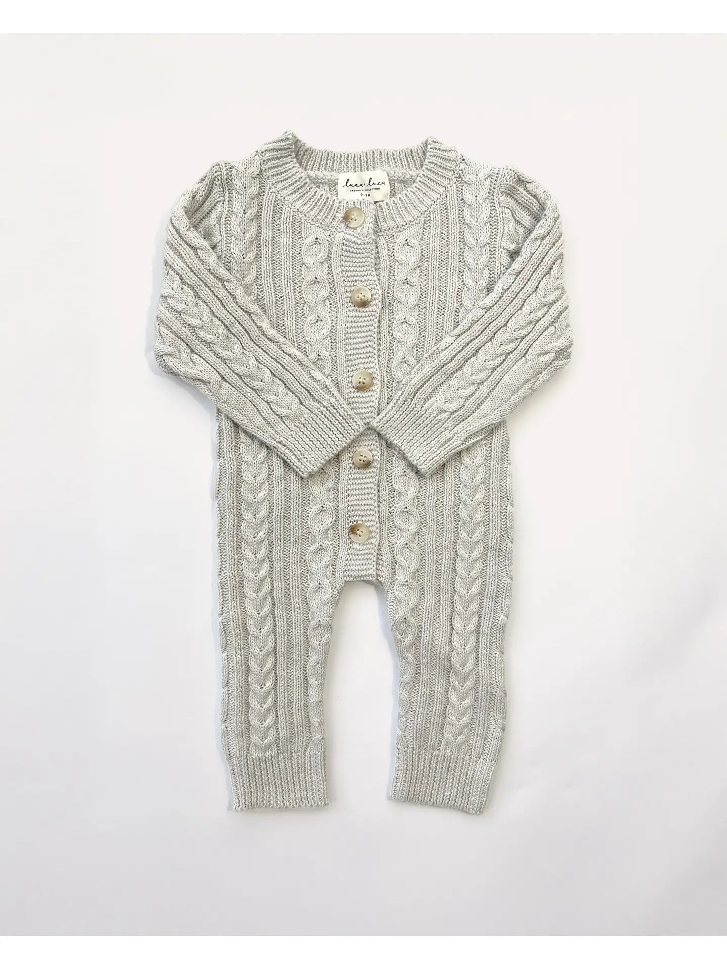 Luna + Luca Classic Cable Knit Jumpsuit - Natural