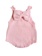 Luna + Luca Oversized Bow Romper - Powder Pink