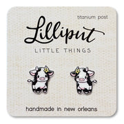 Lilliput Baby Cow Earrings // Farm Animal Earrings