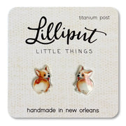 Lilliput Corgi Butt Earrings // Dog Lover Gift