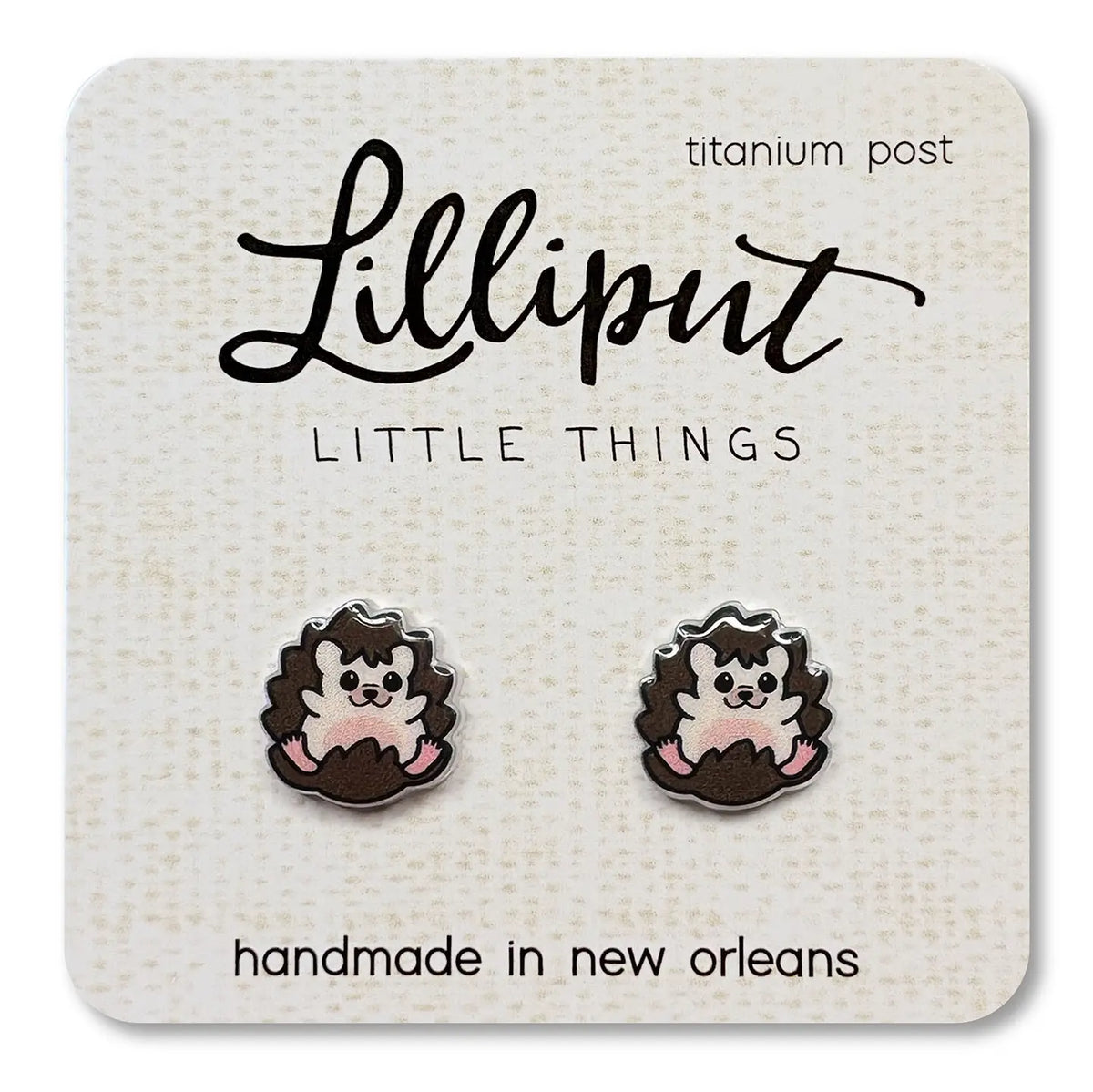 Lilliput Hedgehog Earrings // Cute Animal Earrings