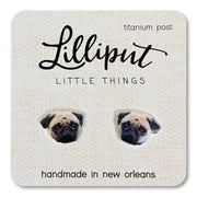 Lilliput Pug Dog Earrings