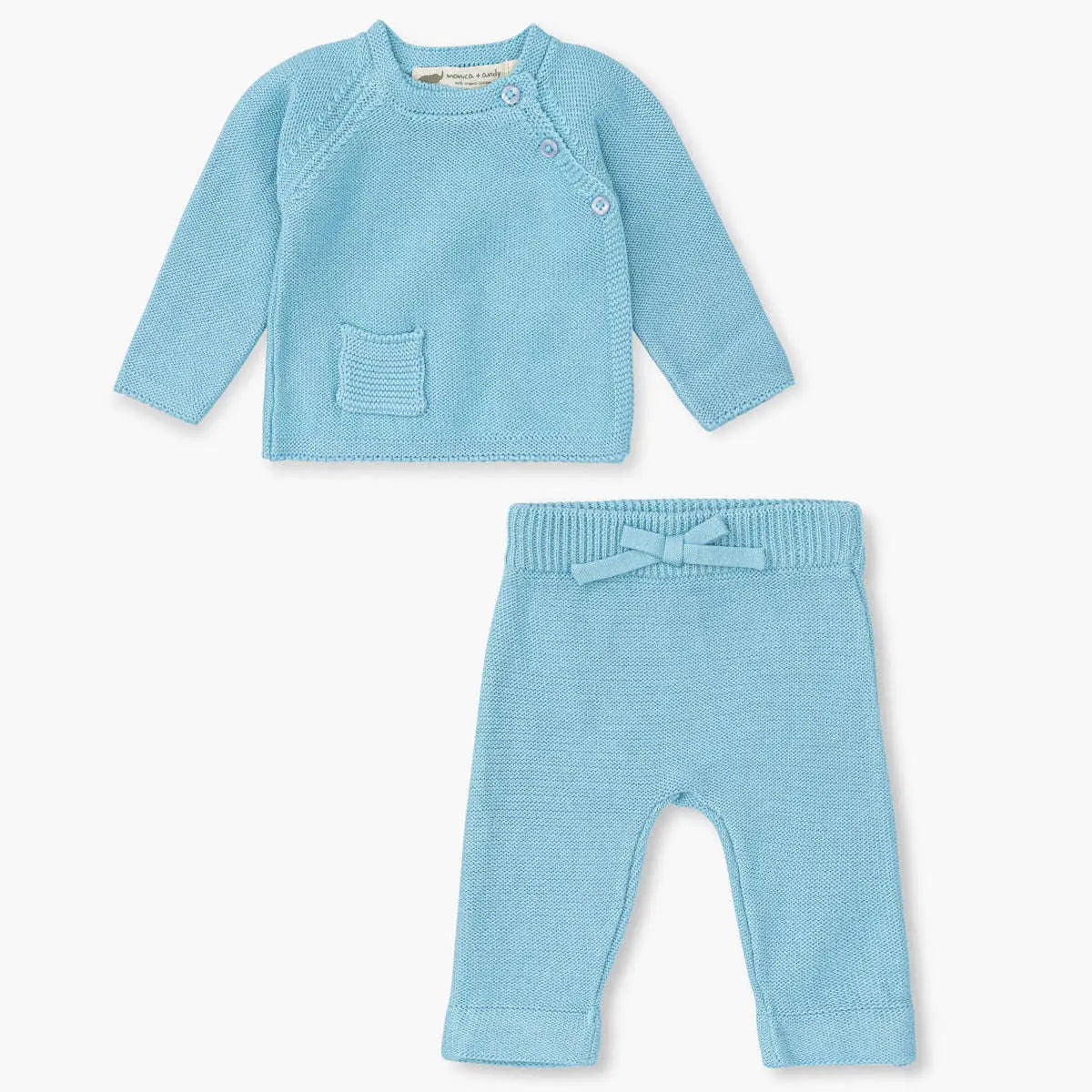 Monica + Andy Little Darling Knit Top + Bottom_light Blue