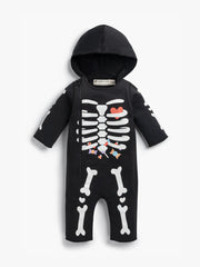 Monica + Andy Halloween Baby Moto Romper_skeleton Dance Party