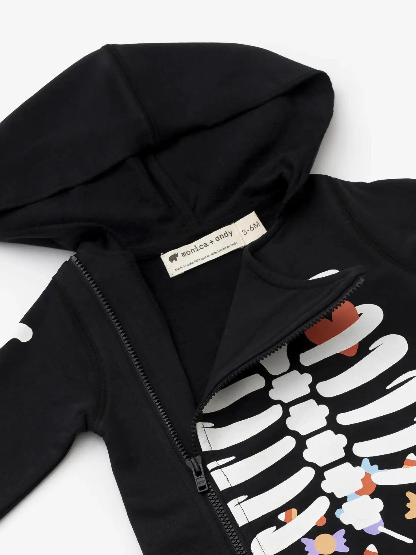 Monica + Andy Halloween Baby Moto Romper_skeleton Dance Party