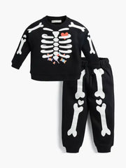 Monica + Andy Halloween Kids Sporty Sweatsuit Bundle_skeleton Dance Party