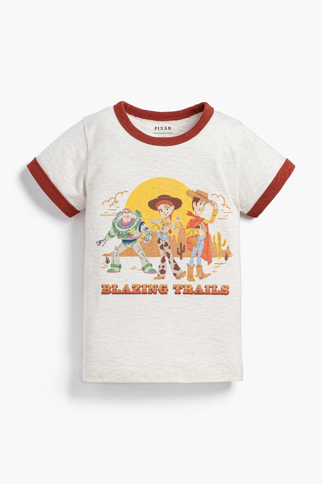 Monica + Andy Short Sleeve Crewneck Tee_toy Story Western Friends On Grey