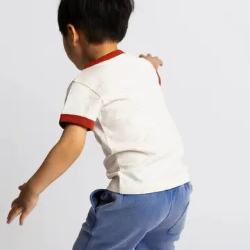 Model Wearing Monica + Andy Short Sleeve Crewneck Tee_toy Story Western Friends On Grey
