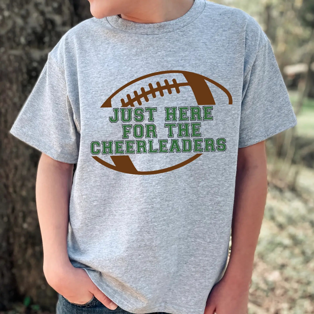 Model Wearing Buckin Baby Wholesale Here For the Cheerleaders Tee
