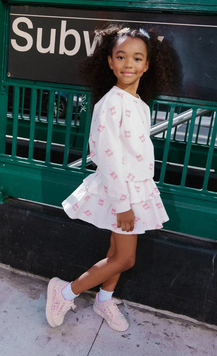 Model Wearing Lola And The Boys Sweet Cherry Bows Set