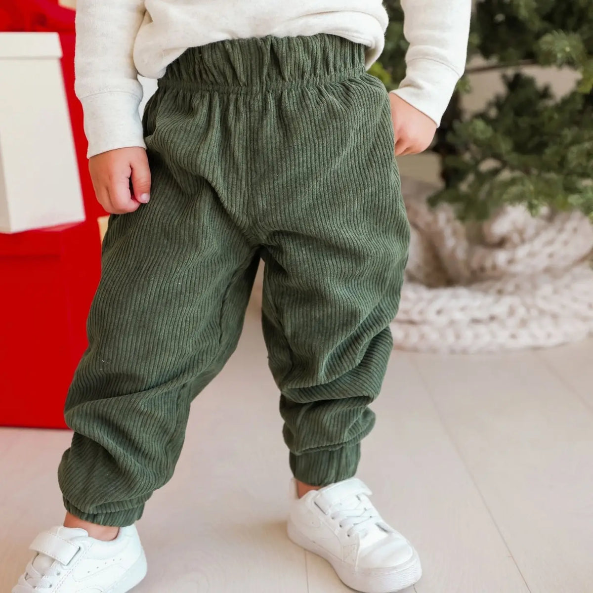 Model Wearing Sweet Wink Forest Corduroy Jogger - Boys Clothing