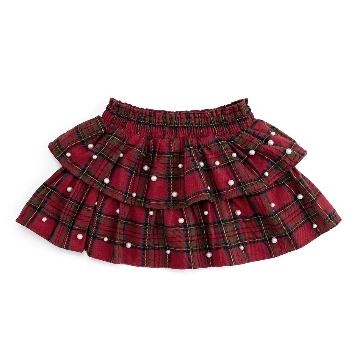 Sweet Wink Christmas Tartan Pearl Skirt - Kids Clothing - Holiday