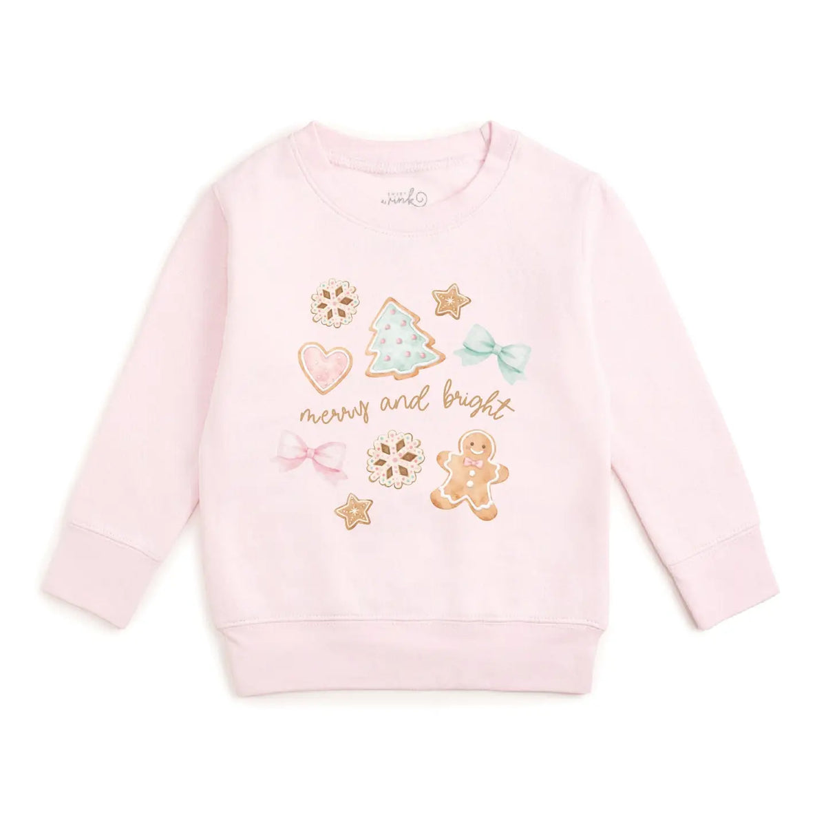 Sweet Wink Merry and Bright Gingerbread Christmas Sweatshirt - Kids