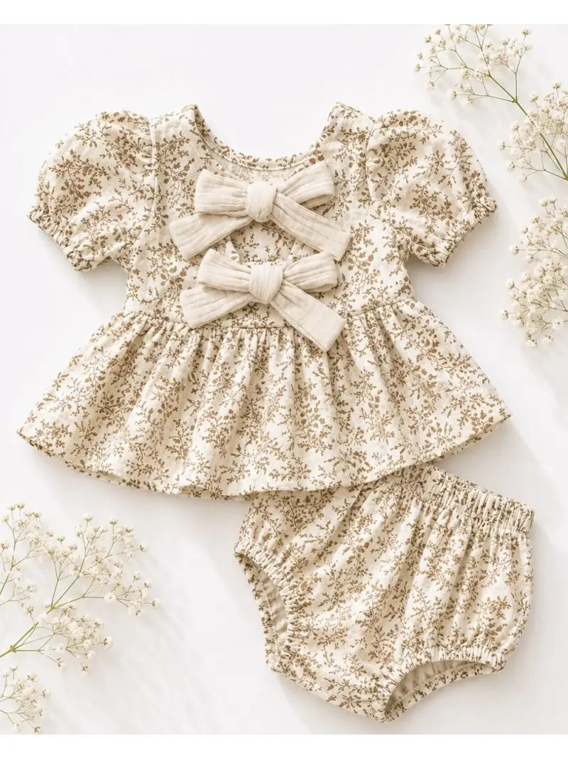 Quinn Bow-Back Top & Bloomer Set - Wisteria Smoke