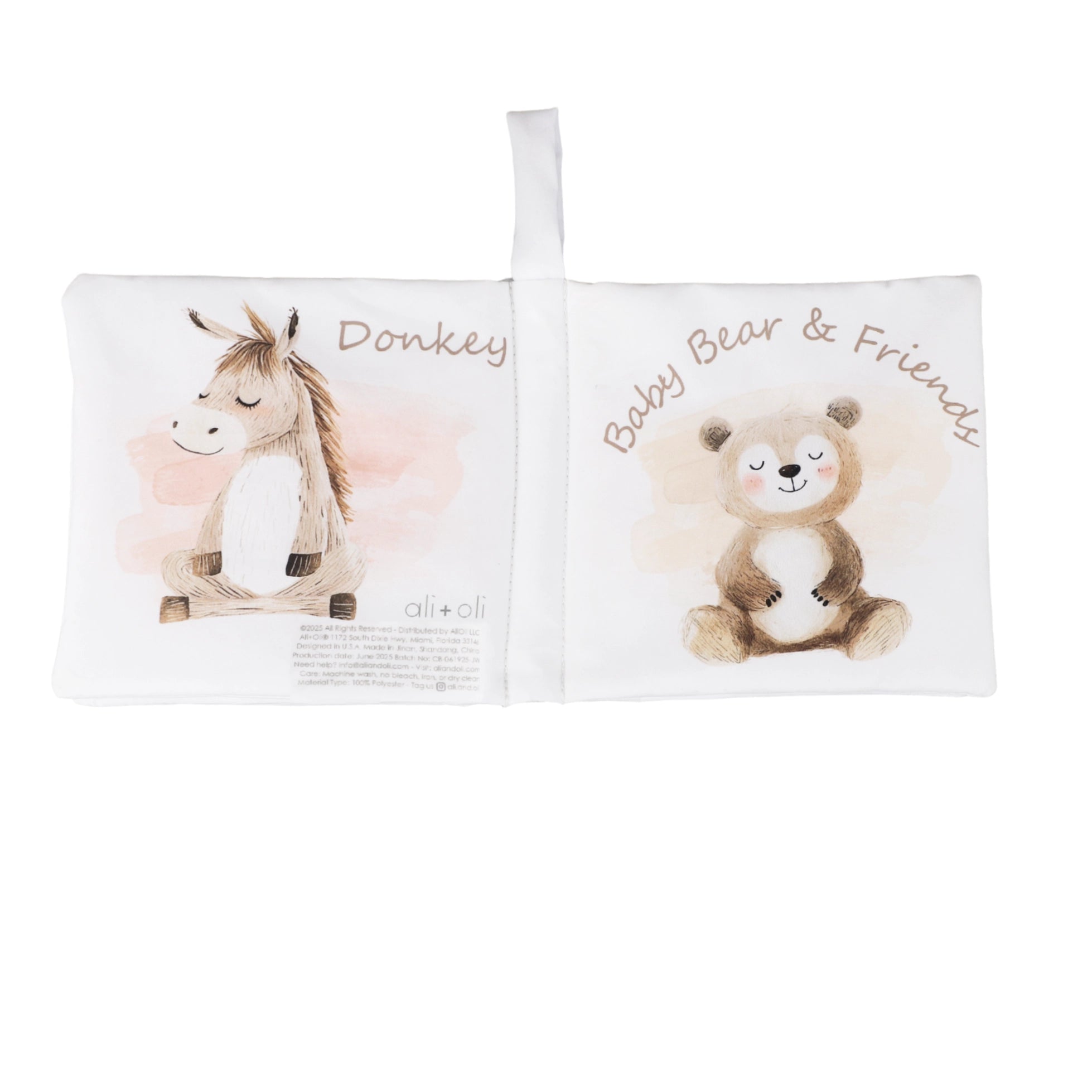 Ali + Oli Baby Bear and Friends – Crinkle Cloth Soft Baby Book Gift