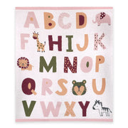 Viverano Organics Alphabet Blush - Organic Jacquard Sweater Knit Baby Blanket