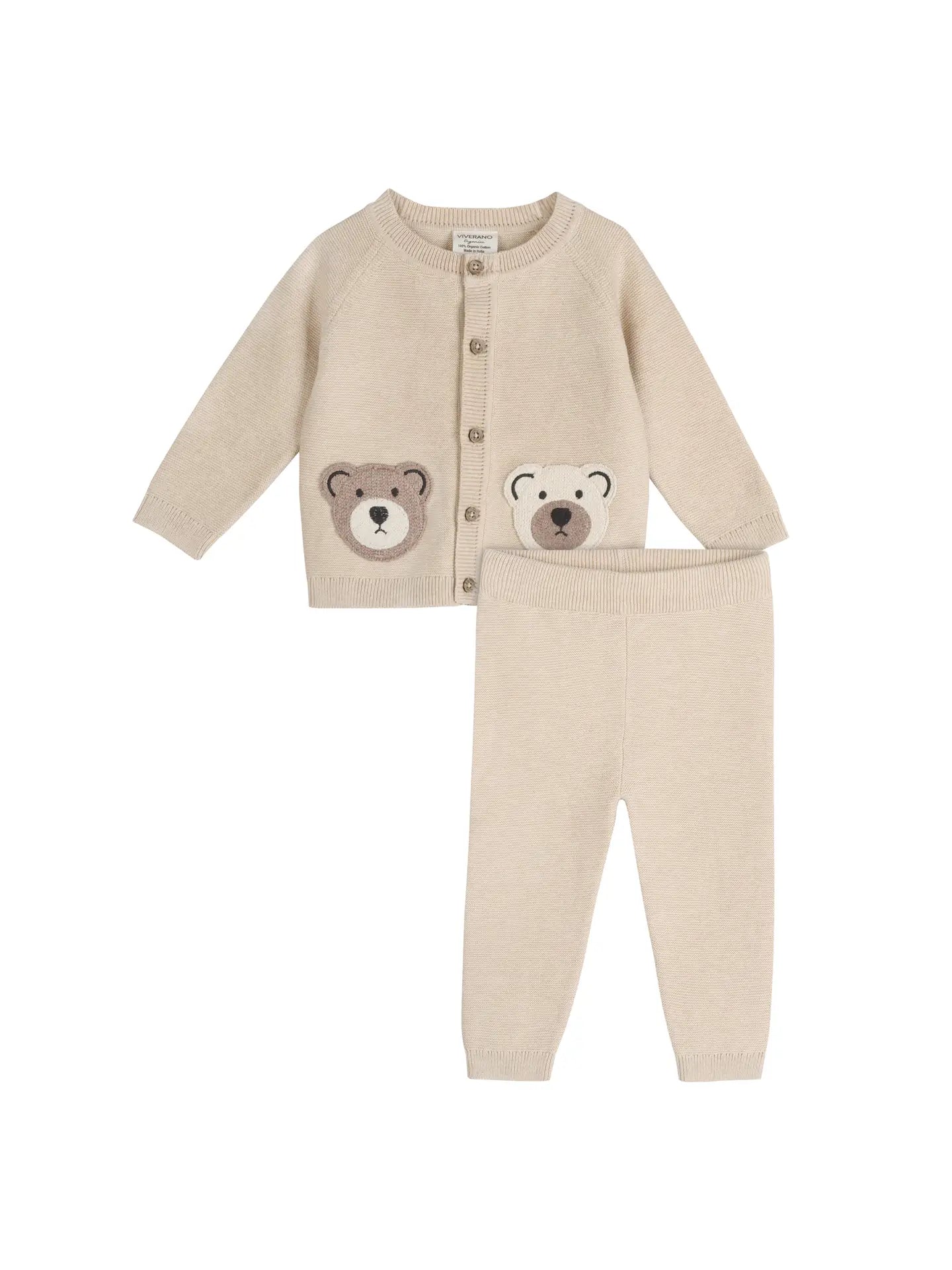 Cozy Bear Applique Knit Cardigan
