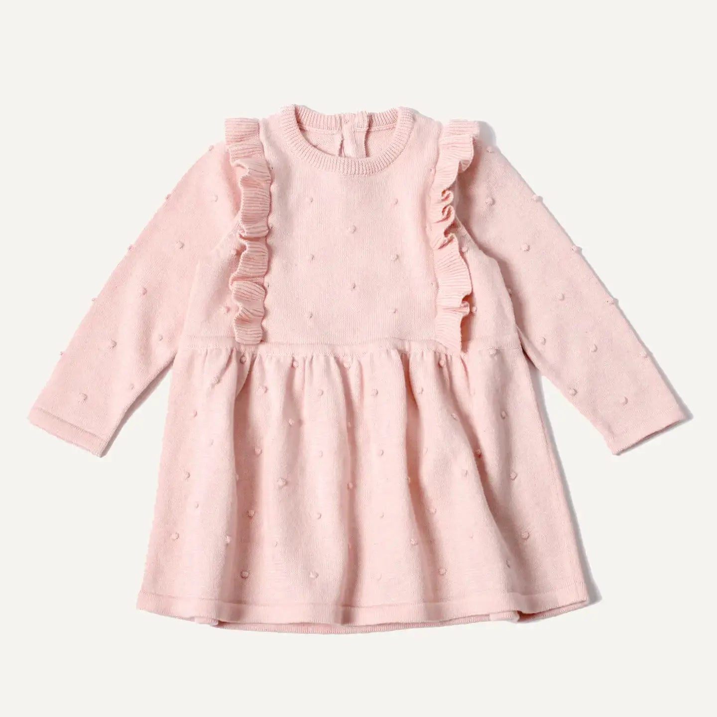 Viverano Milan Ruffle Bobble Baby Sweater Knit Dress (Organic Cotton)