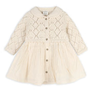 Viverano Phoebe Pointelle Knit Sweater Baby Dress (Organic Cotton)