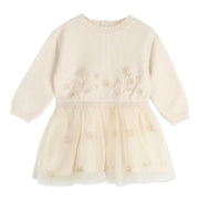 Viverano Organics Clara Floral Knit Baby Tutu Dress (Organic Cotton)
