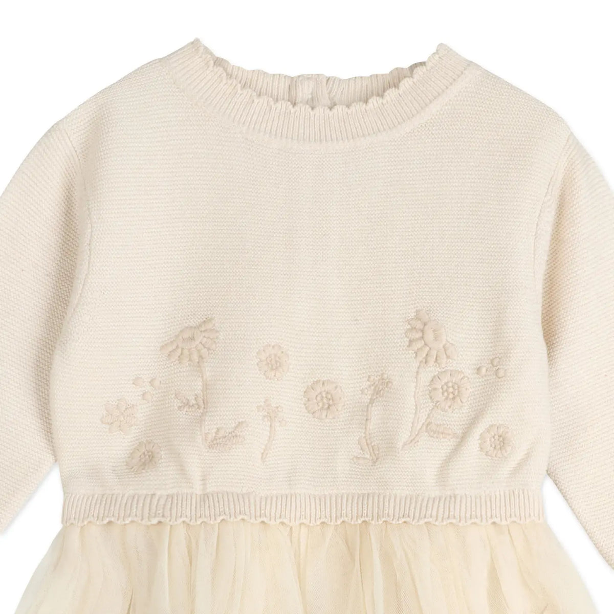 Viverano Organics Clara Floral Knit Baby Tutu Dress (Organic Cotton)