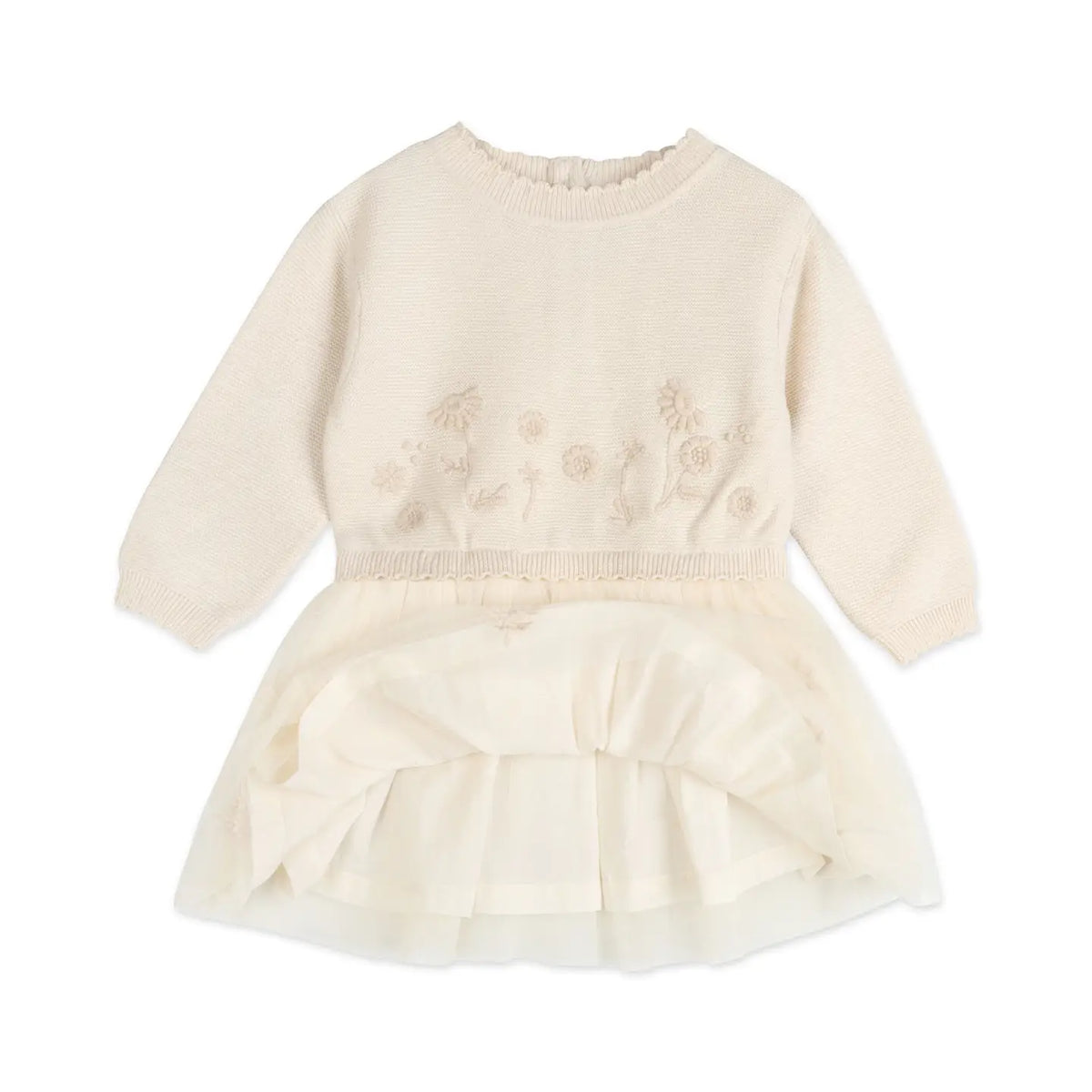 Viverano Organics Clara Floral Knit Baby Tutu Dress (Organic Cotton)