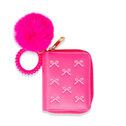 Tiny Treats & ZOMI GEMS 3D Bow Pom Pom Wallet - Hot Pink