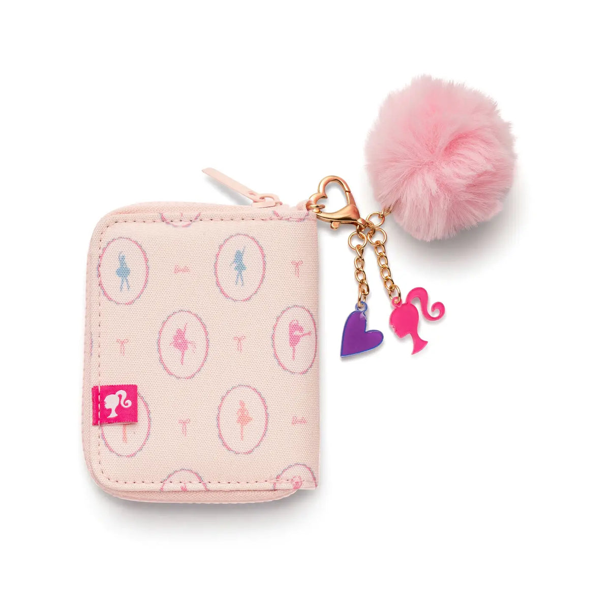Tiny Treats & ZOMI GEMS Barbie™ Camo Dance Kids Zip Wallet with Pom Charm