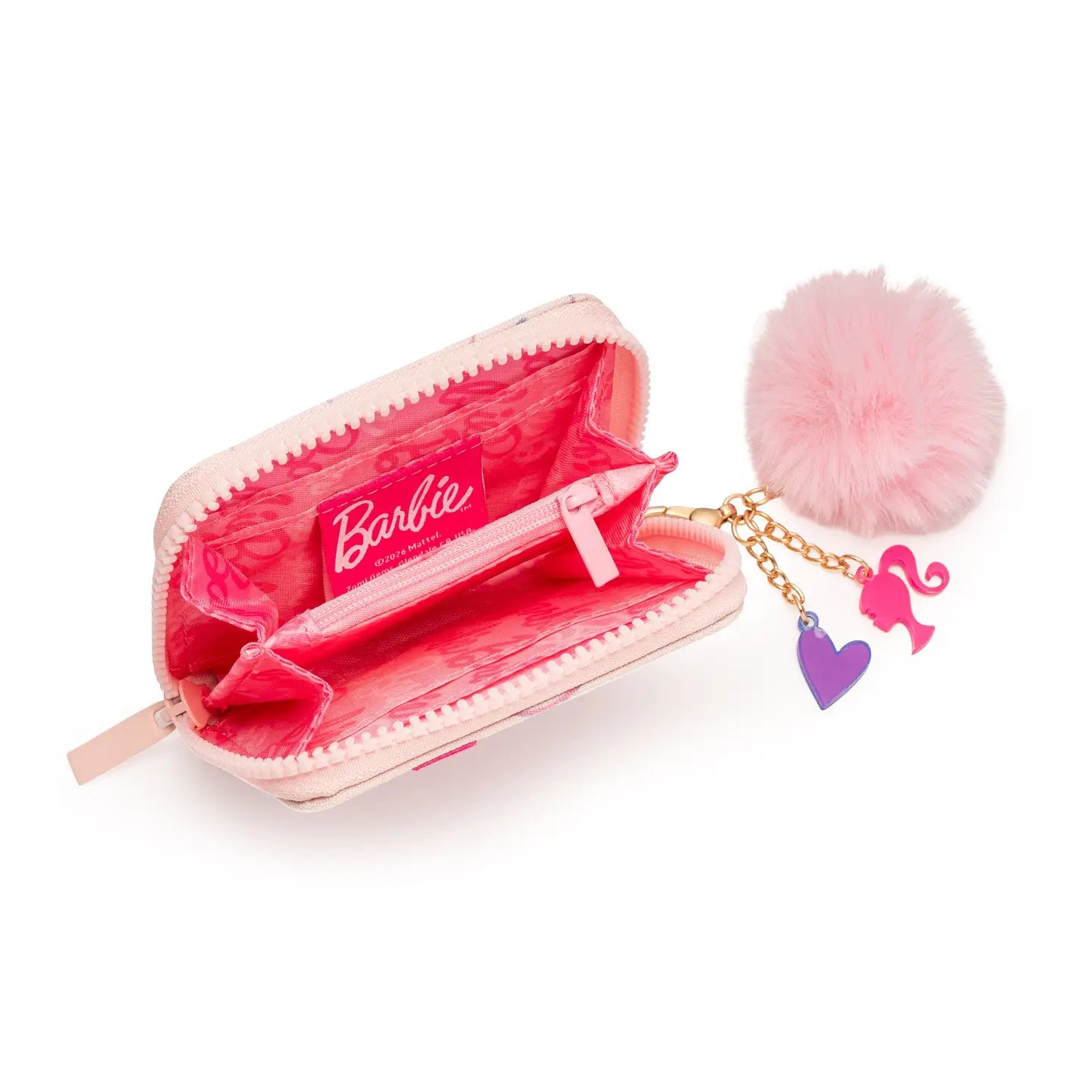 Tiny Treats & ZOMI GEMS Barbie™ Camo Dance Kids Zip Wallet with Pom Charm