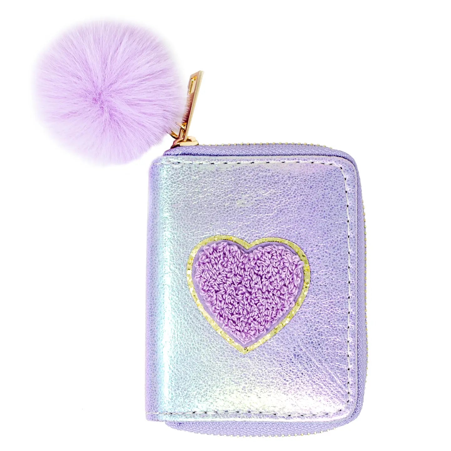 Tiny Treats & ZOMI GEMS Shiny Heart Patch Wallet - Light Purple