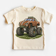 Madi Moosh Football Monster Truck Shirt, Boys Game Day Tee, Kids Sports Vehicle T-Shirt