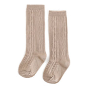 Little Stocking Co. Oat Cable Knit Knee High Socks