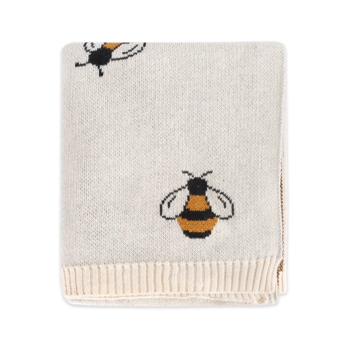 Viverano Organics Bee - Organic Cotton Jacquard Sweater Knit Baby Blanket
