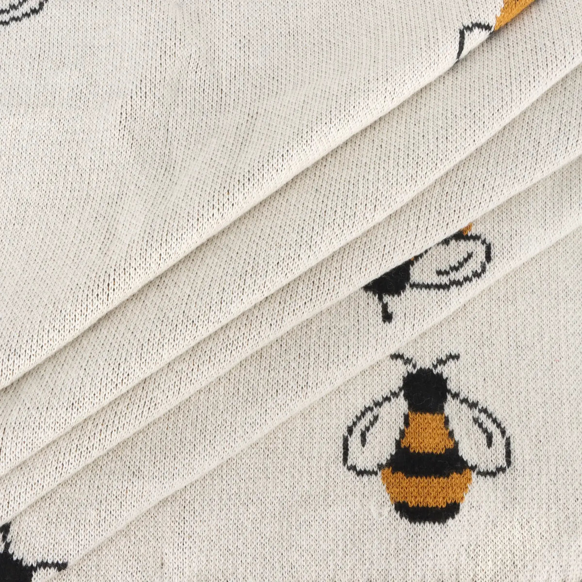 Viverano Organics Bee - Organic Cotton Jacquard Sweater Knit Baby Blanket