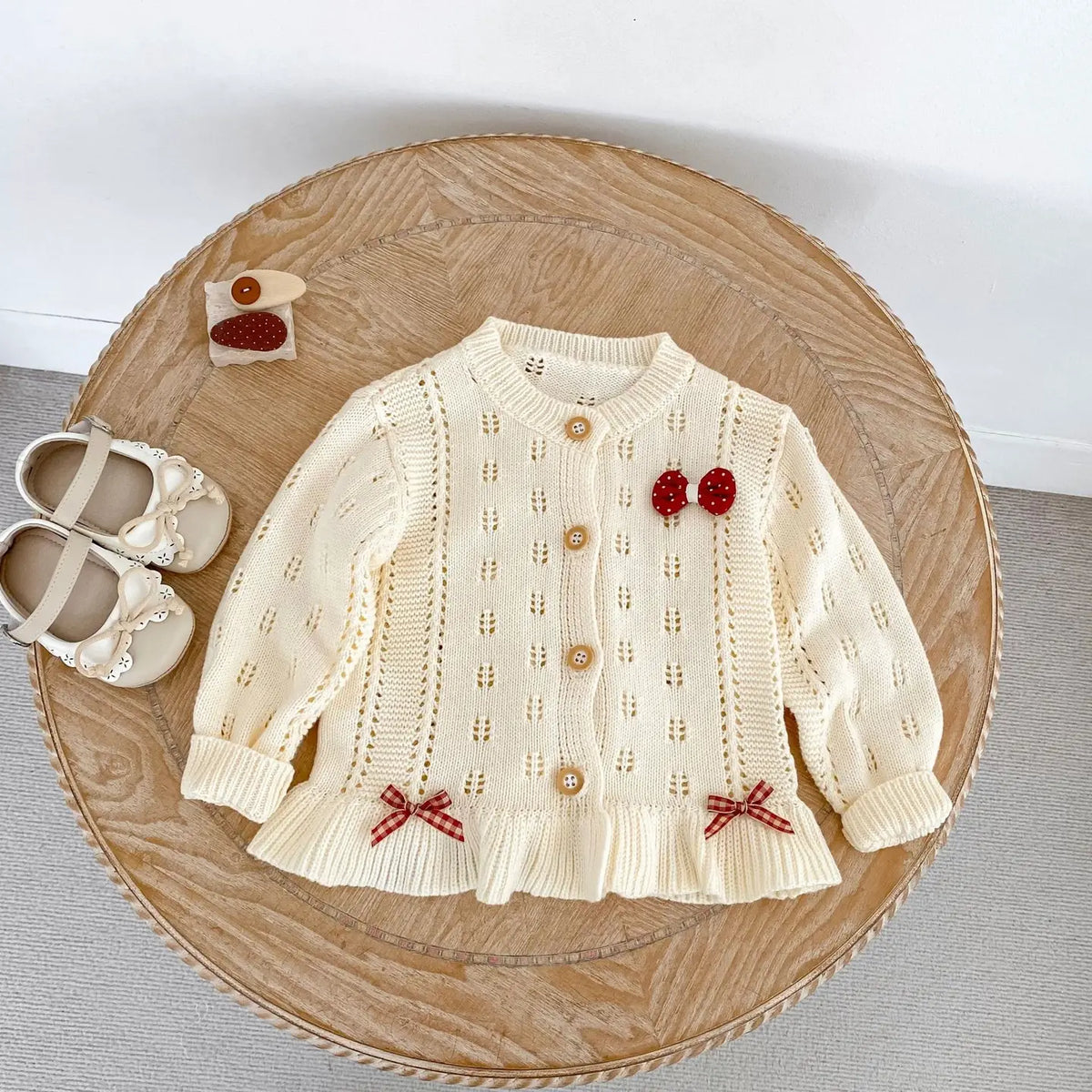 Rylee Faith Designs Baby Cherry Knit Cardigan Sweater