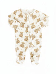 Caden Lane Beary Sweet Bamboo Waffle Zipper Footie