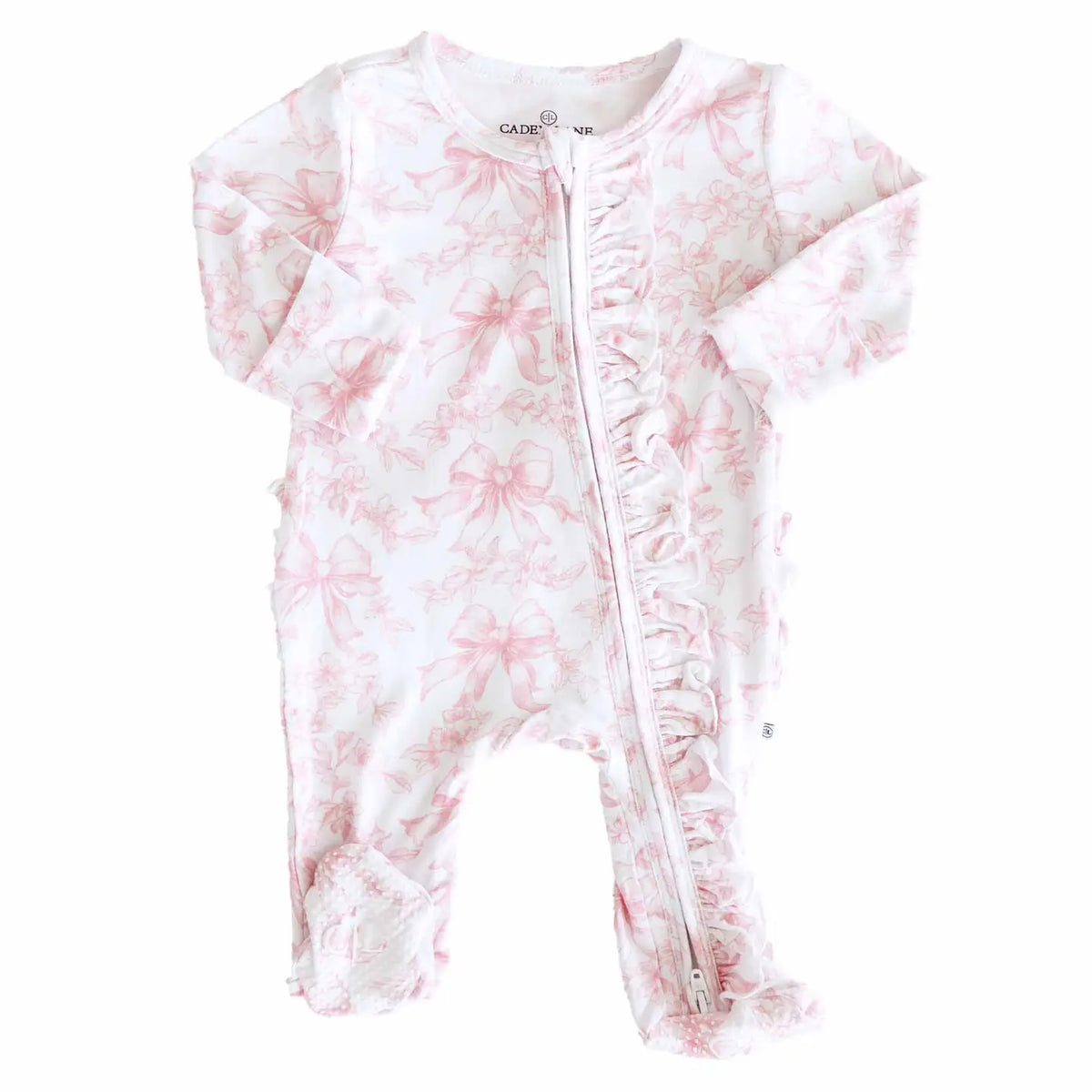 Caden Lane Fancy Frills Ruffle Zipper Footie