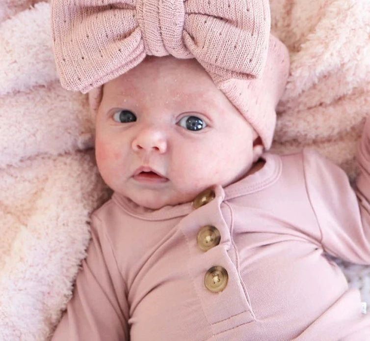 Caden Lane Large Knit Bow - Mulberry