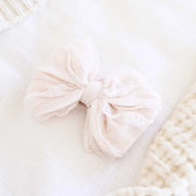 Caden Lane Large Ruffle Knit Bow | Off White