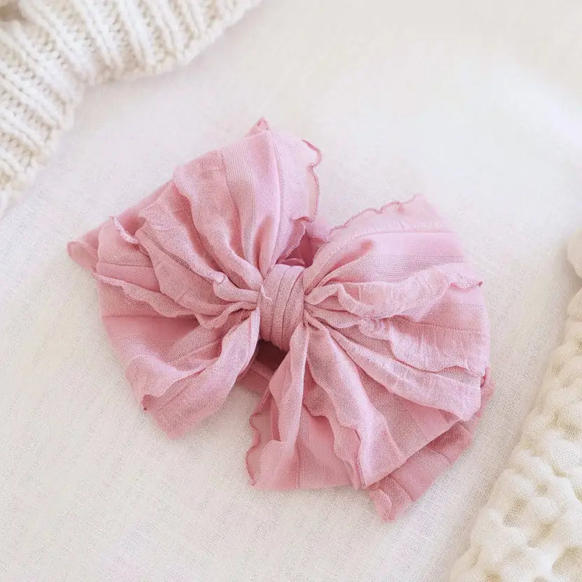 Caden Lane Large Ruffle Knit Bow | Crepe