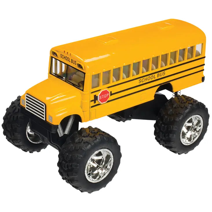 Toysmith Monster School Bus, Pull Back Action, Die-Cast