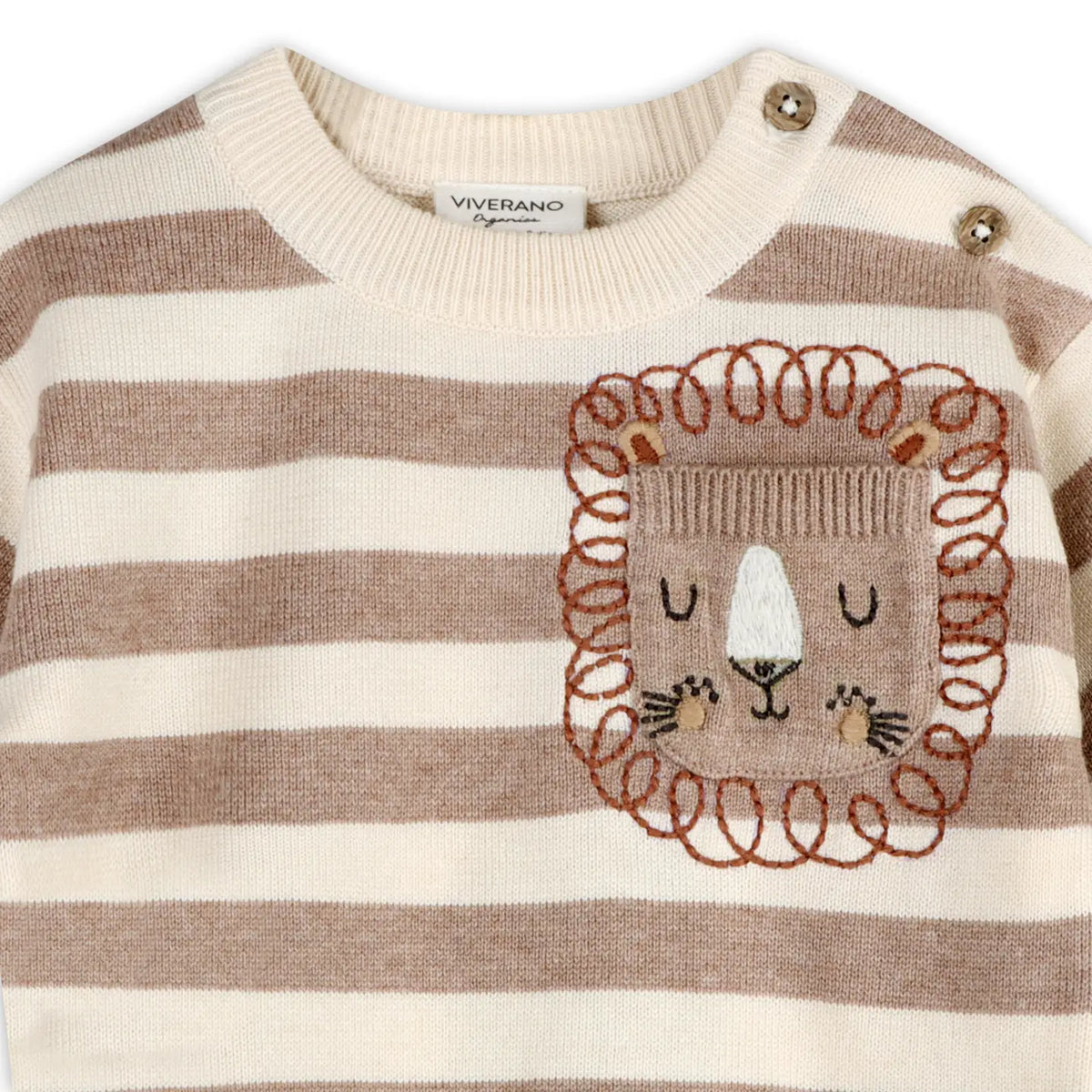 Viverano Organics Lion Baby Knit Pullover & Pants (Organic Cotton)