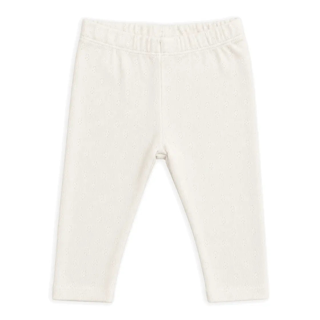 Viverano Organics Pointelle Knit Stretch Baby Leggings Pants (Organic Cotton)