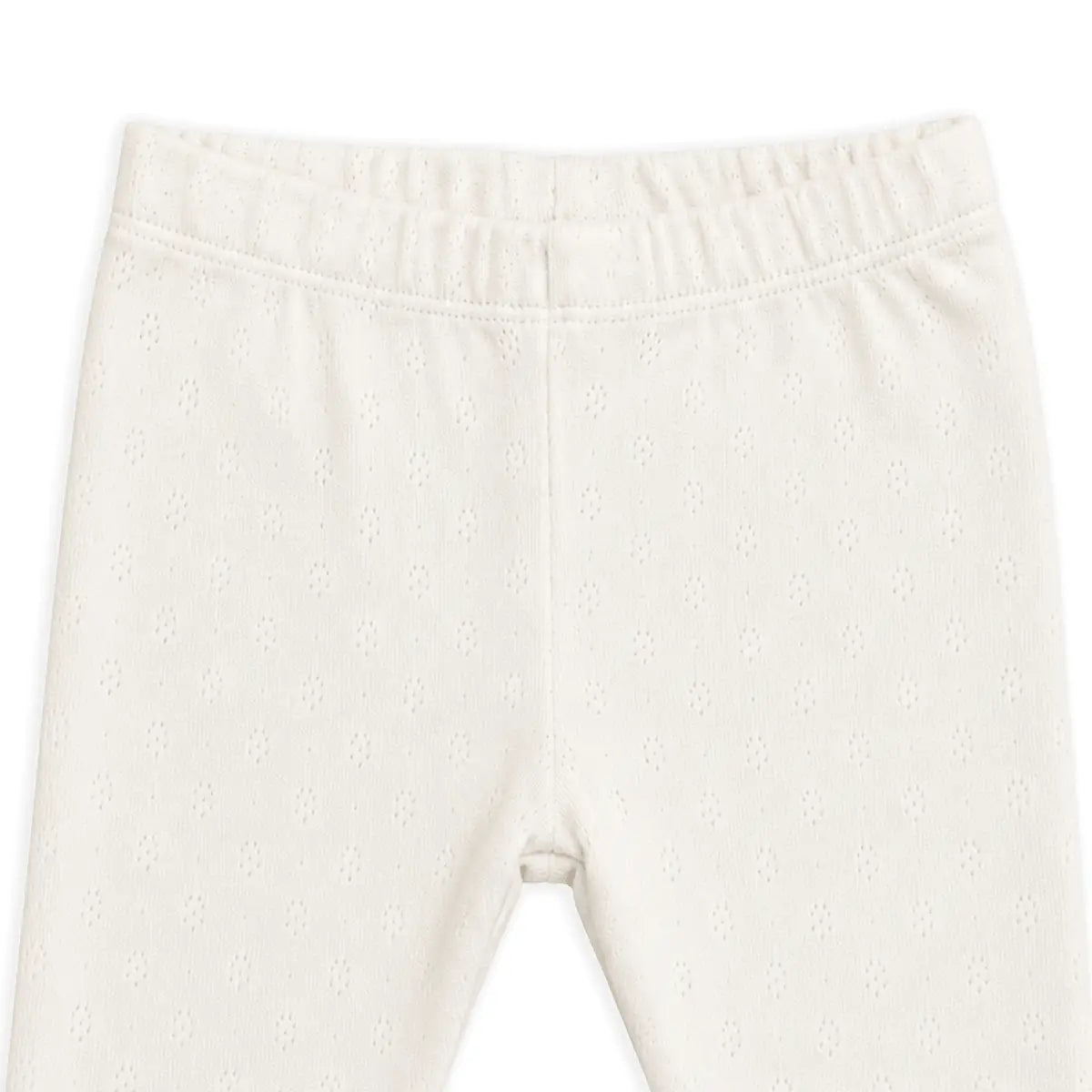 Viverano Organics Pointelle Knit Stretch Baby Leggings Pants (Organic Cotton)